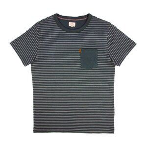 Billy Belt Green Striped Short Sleeve T-Shirt With Chest Pocket